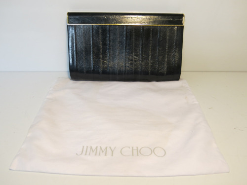 Jimmy Choo Eel Skin Clutch Bag with Dust Cover, Unable to Read S/N.