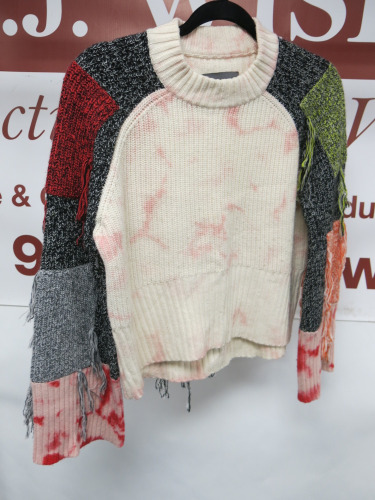 Zoe Jordan Cashmere & Wool Jumper in Patchwork Colour. Size M/L.