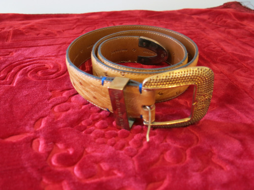 Angelo Galasso Ostrich Skin Belt. 106cm.