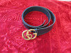 Gucci Black Leather Belt with Brass Buckle with Snake Motif. 115cm - 2