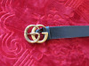 Gucci Black Leather Belt with Brass Buckle with Snake Motif. 115cm - 3