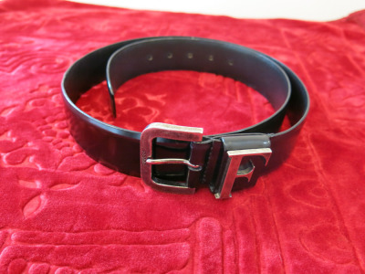 Ferre Black Leather Belt. 117cm.