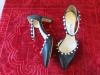 Pair of Jimmy Ch00 Black Ladies Shoes with Pearl Detail, Size 38 1/2. Lightly Worn. - 2