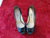 Pair of Jimmy Choo Black Pattern High Heel Shoes, Size 38. Lightly Worn.