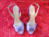 Pair of Hermes Ladies Shoes in Purple Leather. Size 38. Lightly Worn.