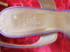 Pair of Hermes Ladies Shoes in Purple Leather. Size 38. Lightly Worn. - 2