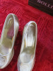 Pair of Francois Pinet Ladies Wedge Shoes in Gold, Size 37 1/2. Lightly Worn. - 2