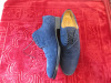 Pair of Kiton Hand Made Shoes in Blue Suede, Size 13. Lightly Worn. - 3