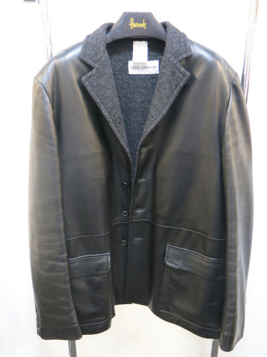 Dolce & Gabbana Gentleman's Leather Coat with Wool, Polyester Lining. Model 45131.