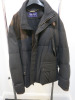 Ralph Lauren Charcoal Wool Jacket with Brown Suede Detail, Size XXL.