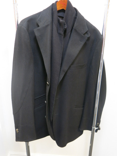 Corneliani ID Wool & Cashmere Gentleman's Jacket, with Detachable Collar Section Inside, Size 58.