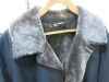 Lanvin Paris Black PU Fur Lined Coat, with Fur Collar, Size XXL. - 6