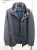 Paul & Shark Quilted Blue Jacket with Imitation Fur Collar.