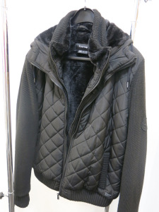 Firetrap Quilted Jacket with Faux Fur Hood and Lining. Size XL.