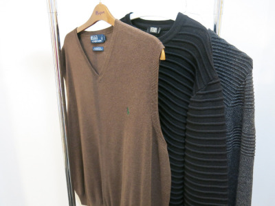 3 x Men's Jumpers with Ralph Lauren, Ted Baker & Verry (Size Approx XL). As Viewed/Pictured.