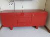 Red Gloss Wood 3 Draw, 2 Door Side Unit. Size H72 x W160 x D43cm.