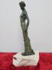 Bronze Statue of Lady on Stone Plynth. H35cm.