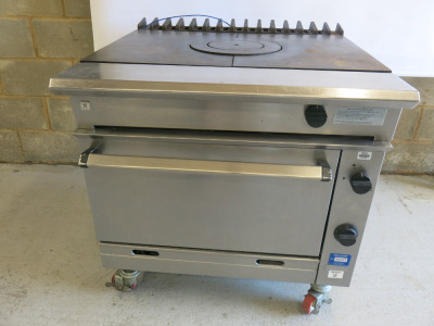 Falcon Bullseye Gas Range with Oven. Size W90cm. NOTE: Condition Unknown (As Viewed).