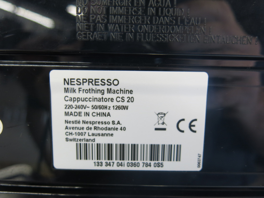 Nespresso Machine Labels 10 x Nespresso Milk Frothing Machines, Model Cuppuccinatore CS 20 with ...