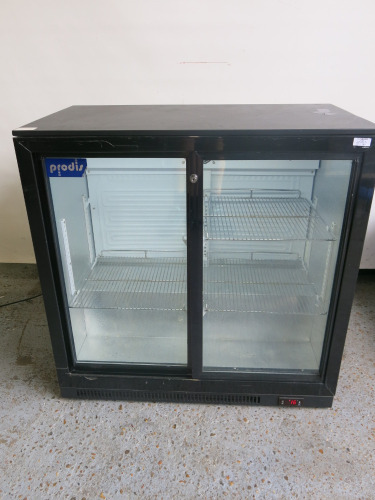 Prodis 2 Sliding Door Back Car Drinks Refrigerator. A/F Sold for Spares or Repair.