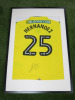 Norwich City FC, Signed Home Shirt 'Onel Hernandez' 2017/2018 Season (No Certificate of Authenticity). Comes in Frame Size 94 x 64cm, Mounted with Perspex.