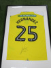 Norwich City FC, Signed Home Shirt 'Onel Hernandez' 2017/2018 Season (No Certificate of Authenticity). Comes in Frame Size 94 x 64cm, Mounted with Perspex. - 2