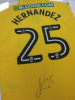 Norwich City FC, Signed Home Shirt 'Onel Hernandez' 2017/2018 Season (No Certificate of Authenticity). Comes in Frame Size 94 x 64cm, Mounted with Perspex. - 3