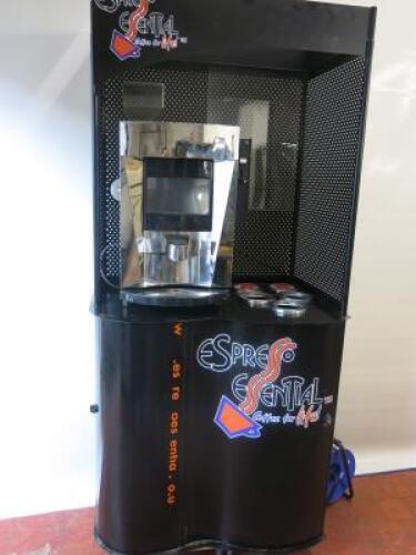 ACEM Revolution Bean to Cup Automatic Coffee Machine, Model F2GL, S/N 38538. Comes with Metal Display & Dispenser Stand with Waste Disposal & Water Filter & 2 x Boxes of Lids.