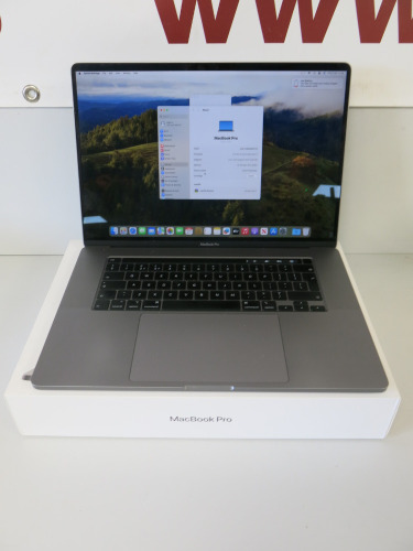 Apple 16" Mac Book Pro in Box, Model A2141. Running Sonoma 14.4.1, 2.6GHz 6-Core Intel Core i7, 16GB 2667 MHz DDR4, 1TB HDD, Intel UHD Graphics 630 1536MB. Comes in Box with Charger.