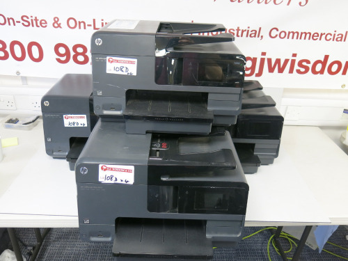 4 x HP Printers with 3 x OfficeJet Pro 8610 & 1 x 8615 All In One Colour Printers. NOTE: printers for spares or repair A/F.