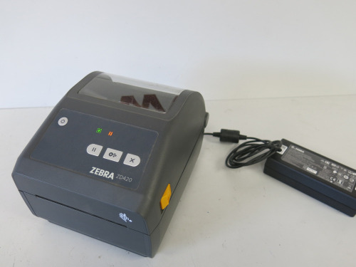 Zebra Thermal Transfer Desktop Printer, Model ZD420. Comes with Power Supply.