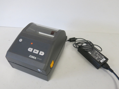 Zebra Thermal Transfer Desktop Printer, Model ZD420. Comes with Power Supply.