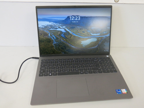 Dell Vostro 15.5" Laptop, Running Windows 11 Pro, 12th Gen Intel Core i7-1260P @ 2.10Ghz, 16.00GB RAM, 457GB HDD. Comes with Power Supply. NOTE: damage to carcass (As Viewed/Pictured).