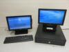2 x Elo EPOS 15" Touchscreen POS, Model ESY 15E2, Running Windows Embedded POSReady 7, Intel Celeron CPU J1900 @ 1.99Ghz, 4096mb with 1 x Part Power Supply. Comes with 1 x Magnetic Card Swipe, Cash Draw (No Keys) with Keyboard. Originally Purchased New in
