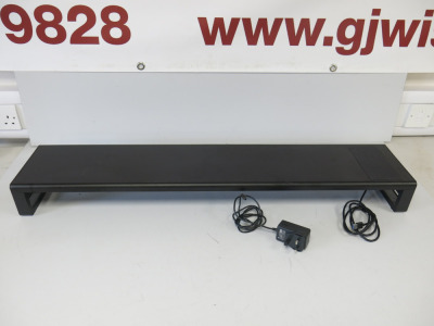 Vaydeer Dual Monitor Stand Riser, Model ZG603 with 4 USB Ports & Power Supply. Length 99cm.