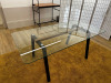 Glass Table on Black Metal & Wood Frame (Size H76 x W184 x D90cm) with Matching Bench Seat, 2 x Chairs & 4 x Stalls. - 7