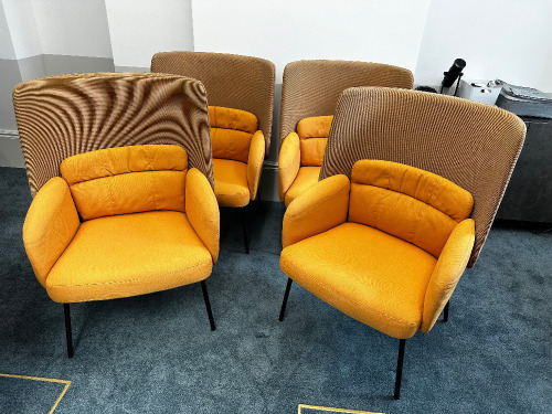 4 x Ikea Bingsta Burnt Orange Fabric Break Out Chairs.