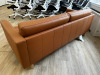 Ikea Landskrona Faux Tan Leather 3 Seater Reception Sofa, Size H66 x W204 x D90cm. - 4