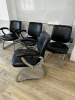 4 x Black Leather on Chrome Frame Canterlever Chairs. - 3