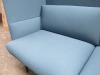 Designer German Made High Back Two Seater Reception Sofa in Light Blue, Model 47901 Outline Studio UK. Size H114 x W175 x D75cm. - 4