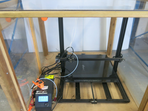 Creality CR-10S5 3D Printer, S/N CR-10S5W20111111069. Comes in Bespoke Made Perspex & Wood Case. Condition As Viewed & Inspected.