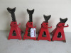 4 x Unbranded 3 Tonne Axel Stands.