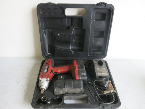 Clark 24V Cord Less Impact Wrench, C/W 2 Batteries and Charger in Carry Case with Manual.