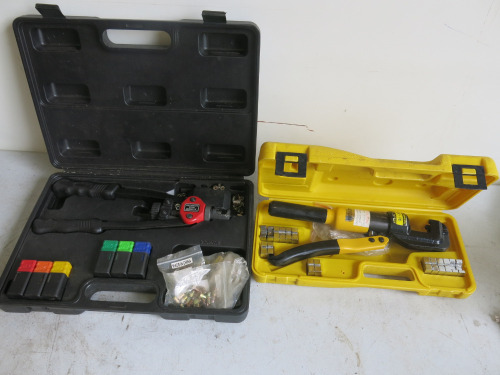 2 x Boxes Containing Hydraulic Crimping Tool & Tools 605 Stud Press.