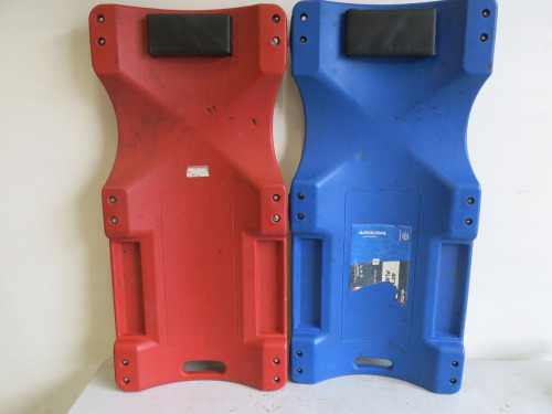 2 x Moulded Plastic Mechanics Trolleys & One Other Halfords Trolley.