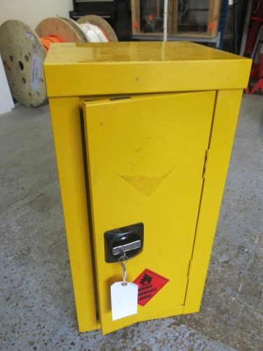QMP Flammable Cabinet with Key. Size H70 x W36 x D31cm.