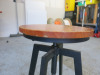 Black Metal & Wood Seat Height Adjustable Swivel Stool. - 2