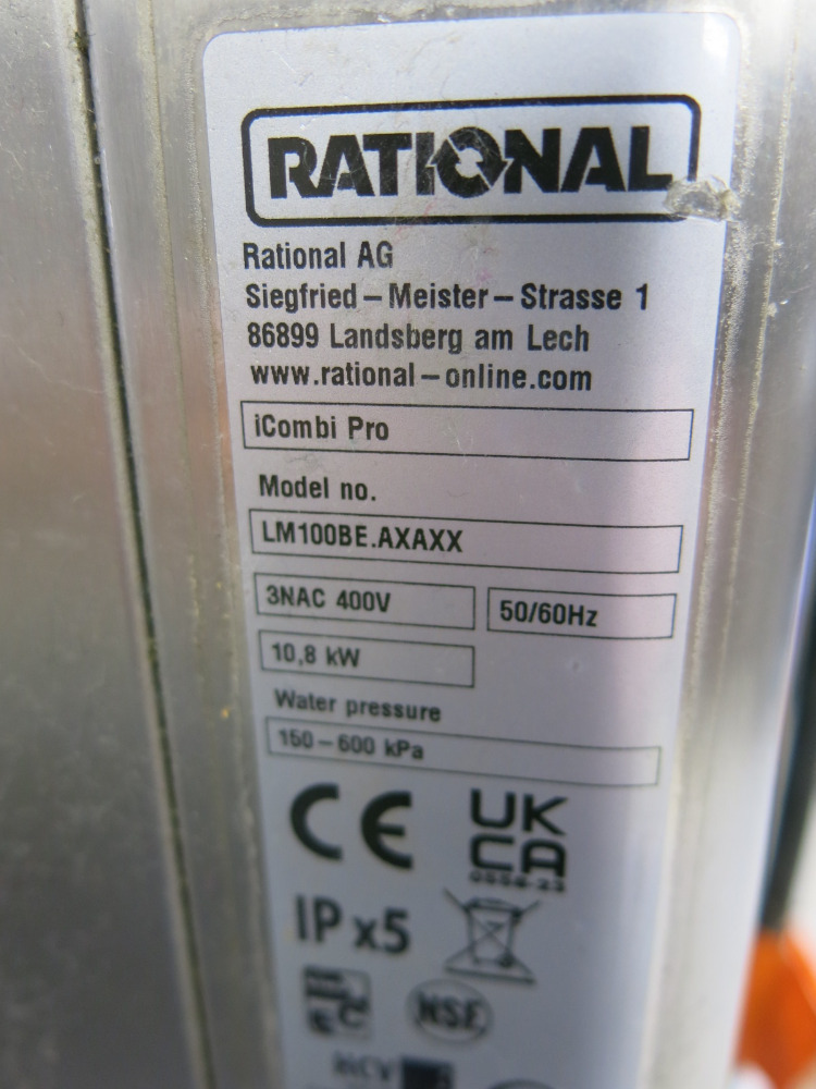 Rational iCombi Pro 6 Rack Electric Combi Oven, Model LM100BE.AXAXX, S ...