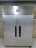 Polar Stainless Steel Double Door Fridge, Model G594-02, S/N 6163344.Size H200 x W134 x D81cm.
