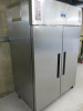 Polar Stainless Steel Double Door Fridge, Model G594-02, S/N 6163344.Size H200 x W134 x D81cm. - 6